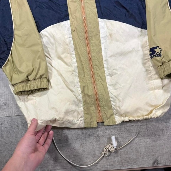 Vintage 2000s Notre Dame starter navy and cream zip up jacket Size L - Picture 3 of 6